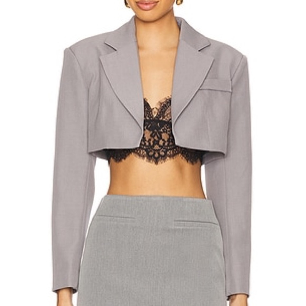 Darla Crop Blazer in Grey
